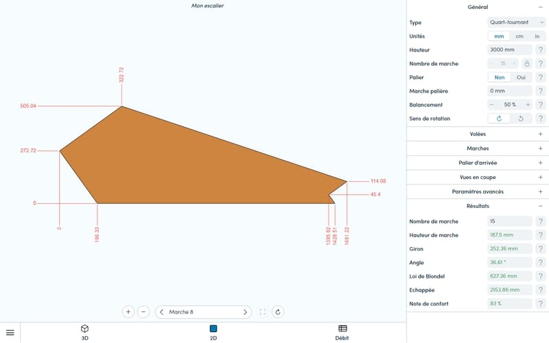 Plans des marches